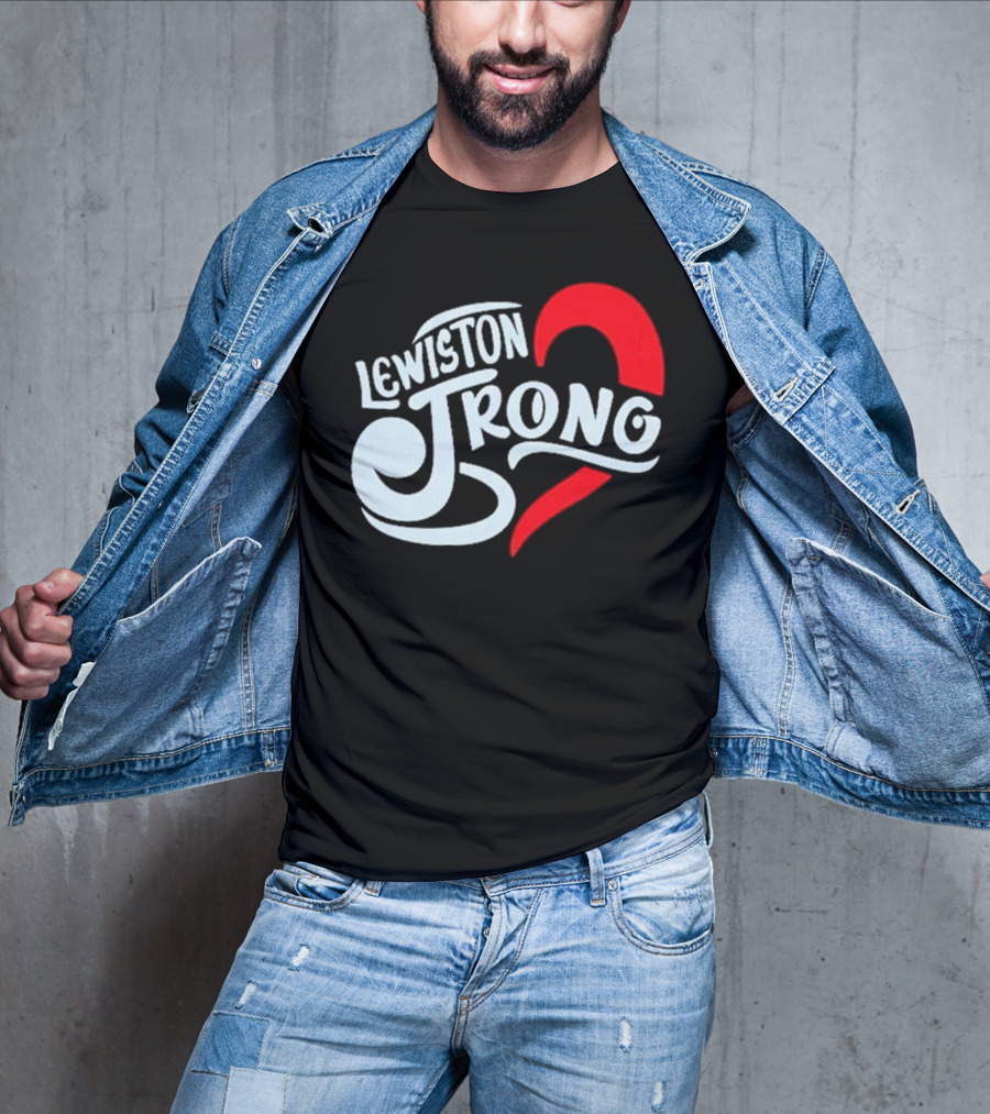 Lewiston Strong Heart Symbol Maine Resilience T-Shirt
