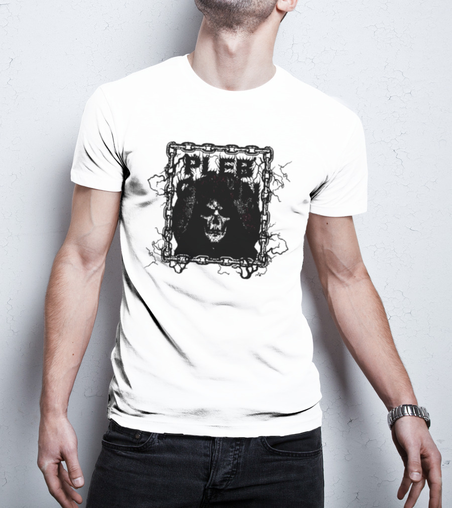 Plebchain Skull With Lightning And Chains T-Shirt