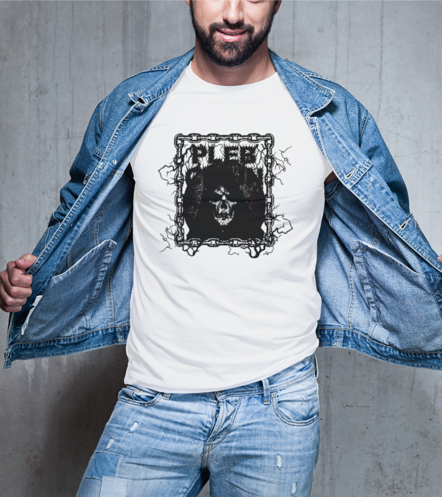 Plebchain Skull With Lightning And Chains T-Shirt