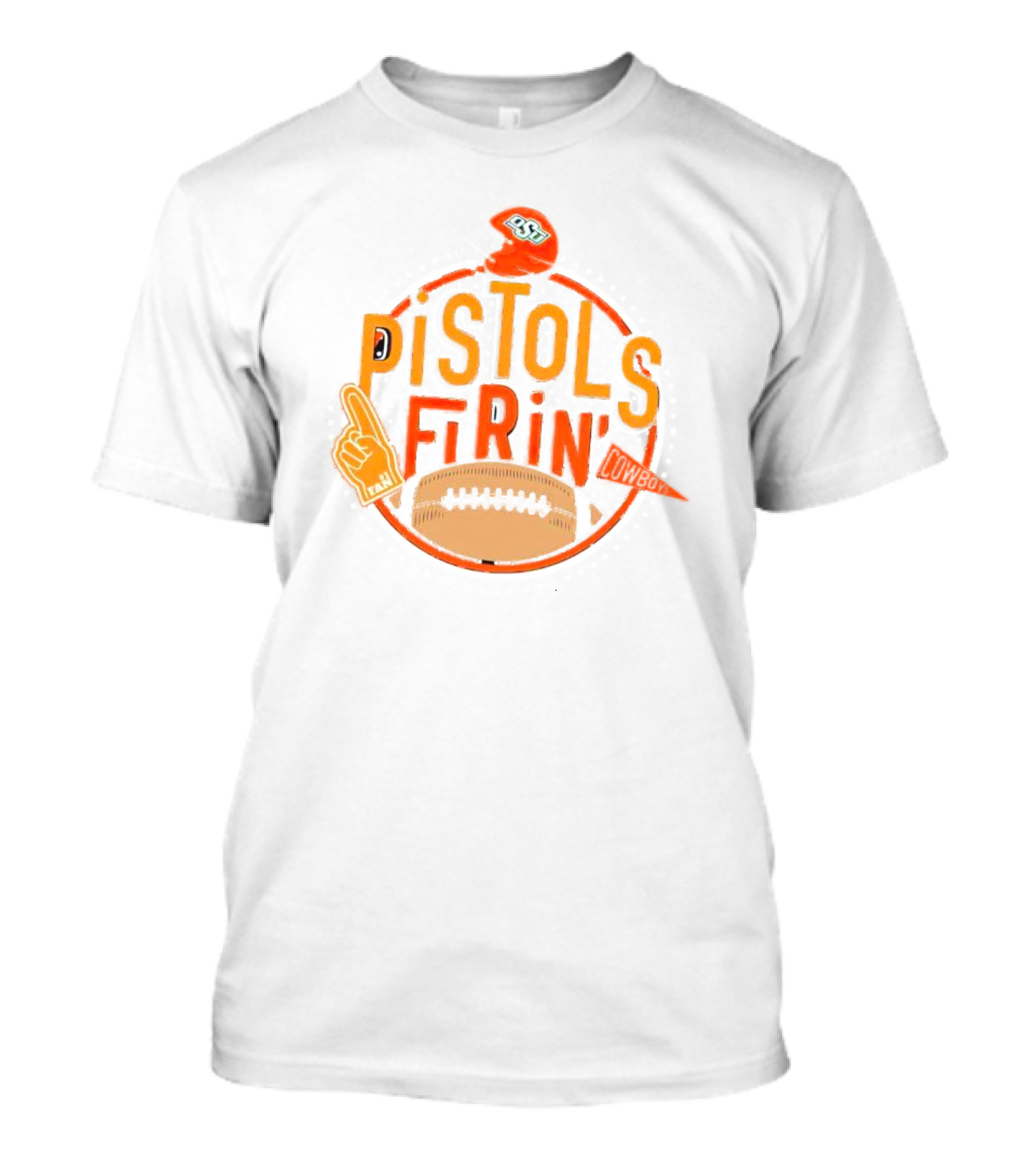 OSU Pistols Firin’ Foam Finger Helmet Cowboys Football T-Shirt