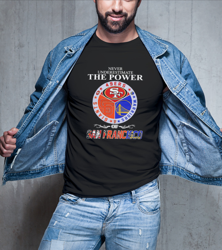 Never Underestimate The Power Of San Francisco 49ers Giants Warriors T-Shirt