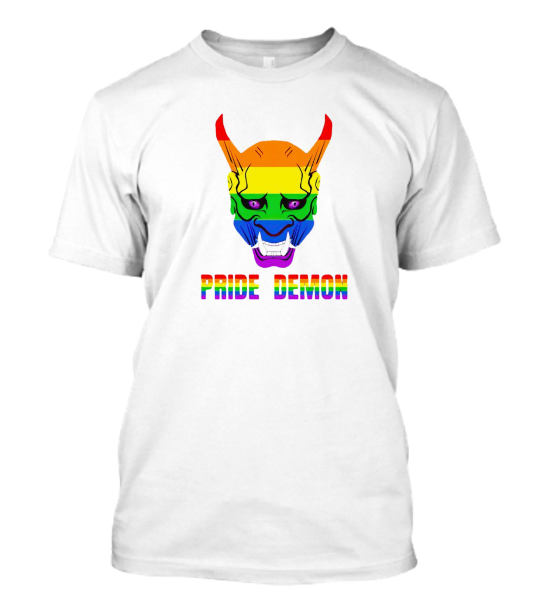 Pride Demon Rainbow Mask LGBT T-Shirt