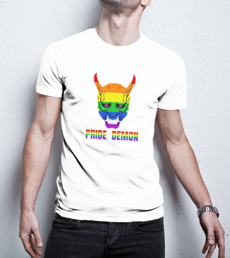 Pride Demon Rainbow Mask LGBT T-Shirt