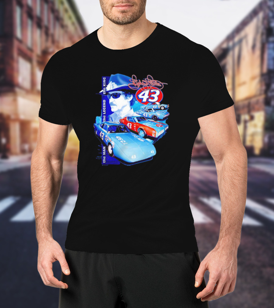 Richard Petty The Legend The King 43 Signature Racing Cars T-Shirt