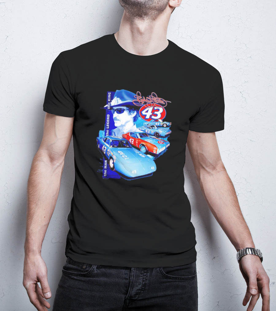 Richard Petty The Legend The King 43 Signature Racing Cars T-Shirt