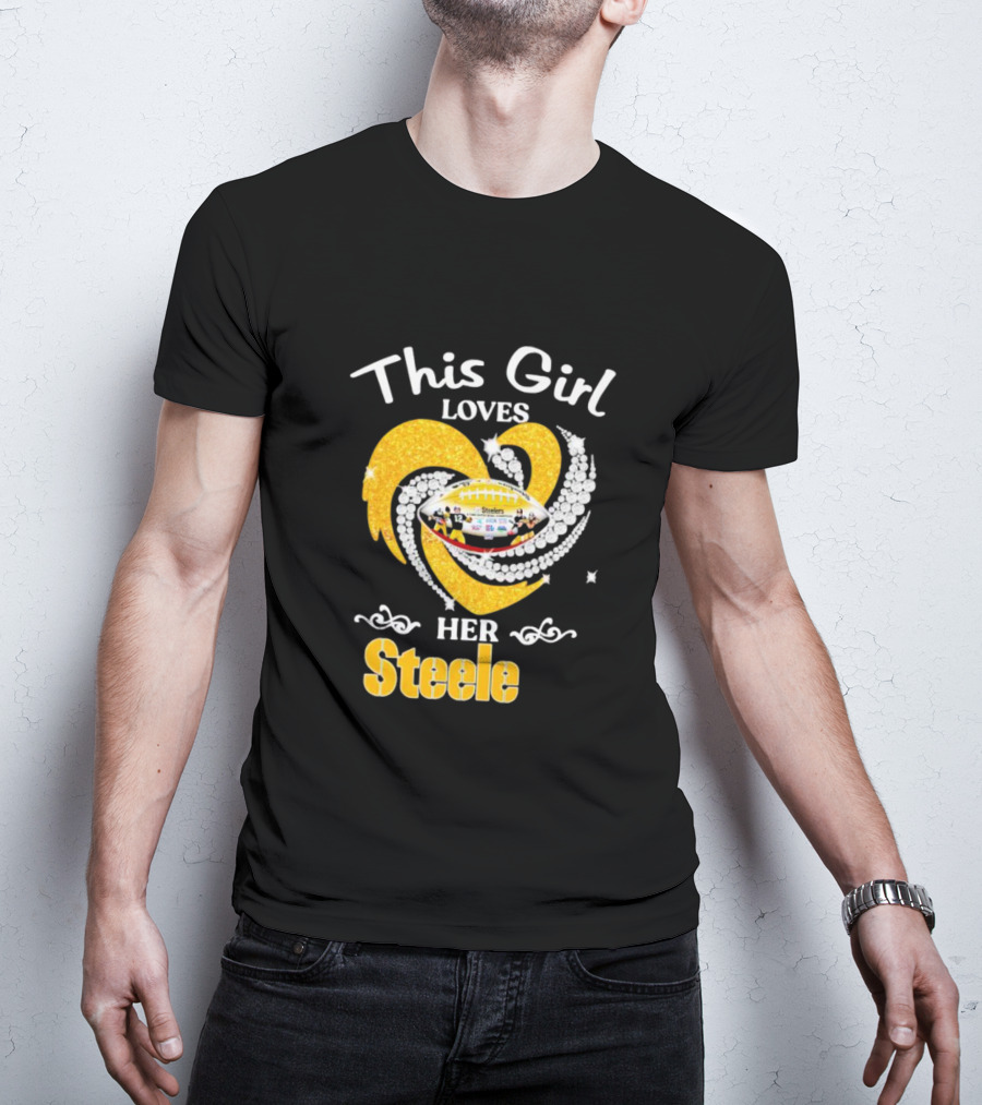 This Girl Loves Her Steelers Heart Football Fan Love T-Shirt