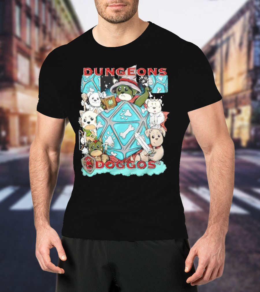 Dungeons Doggos Adventures With Magic Dice And Wizards T-Shirt