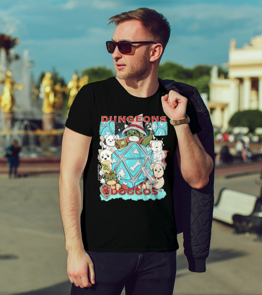 Dungeons Doggos Adventures With Magic Dice And Wizards T-Shirt