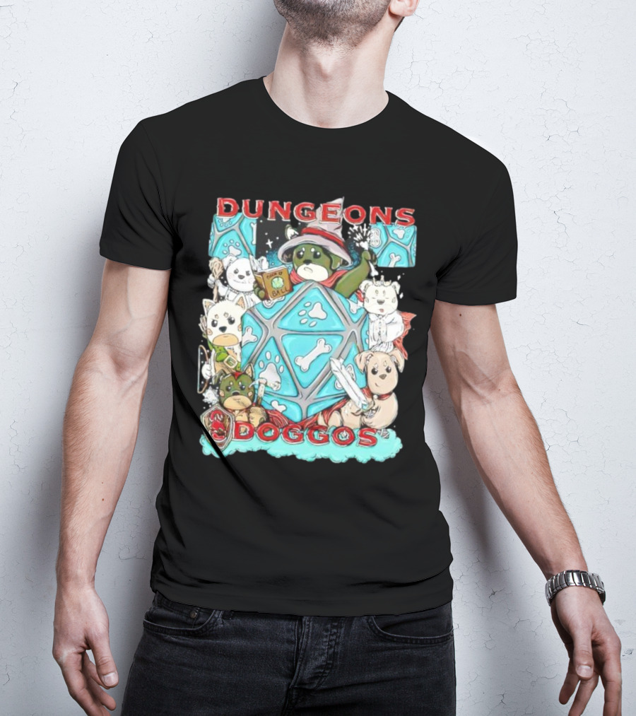 Dungeons Doggos Adventures With Magic Dice And Wizards T-Shirt