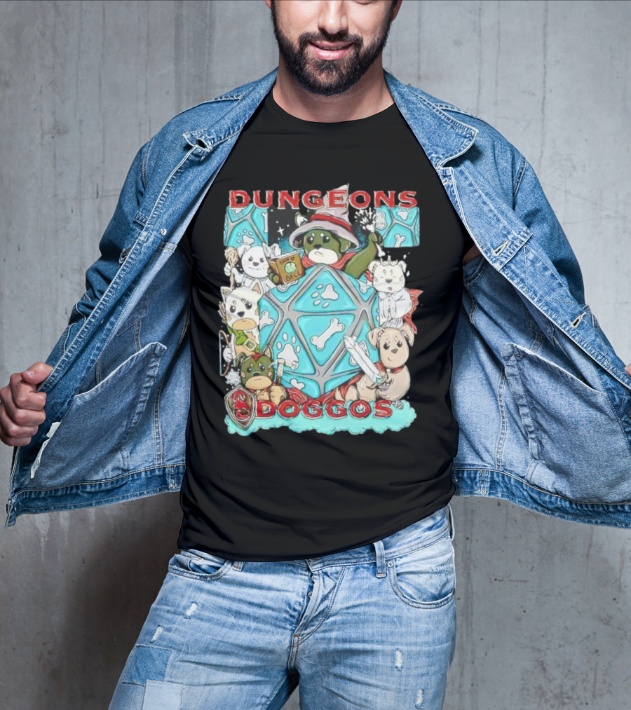 Dungeons Doggos Adventures With Magic Dice And Wizards T-Shirt