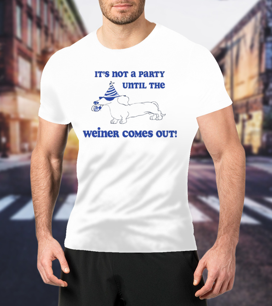 It's Not A Party Until The Weiner Comes Out Party Hat Drawing T-Shirt
