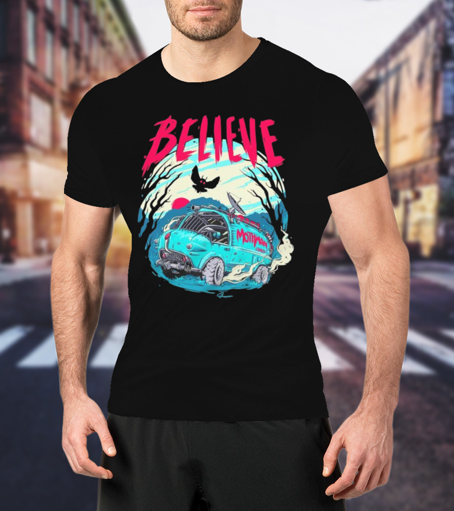 Believe Mothman Shadow Van Adventure T-Shirt
