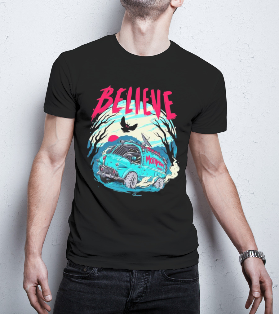 Believe Mothman Shadow Van Adventure T-Shirt