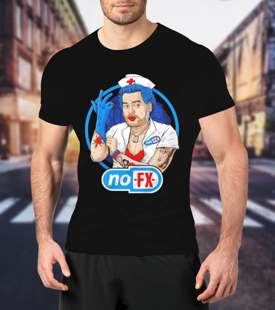 NOFX Nurse Punk Mike Tattoo Cartoon T-Shirt
