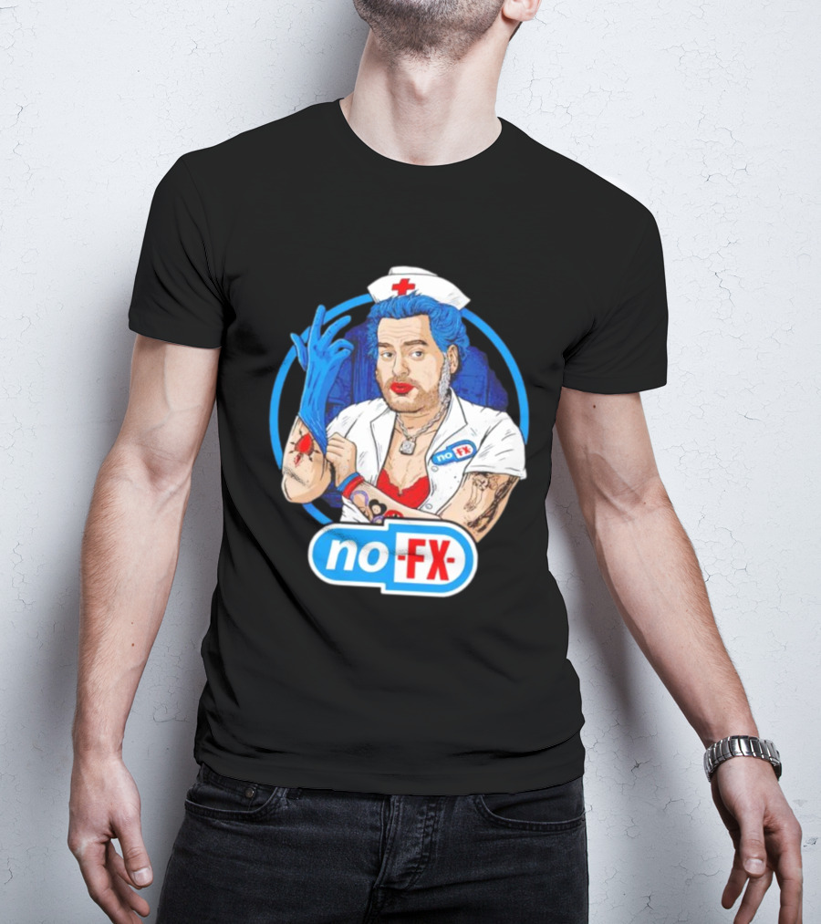 NOFX Nurse Punk Mike Tattoo Cartoon T-Shirt