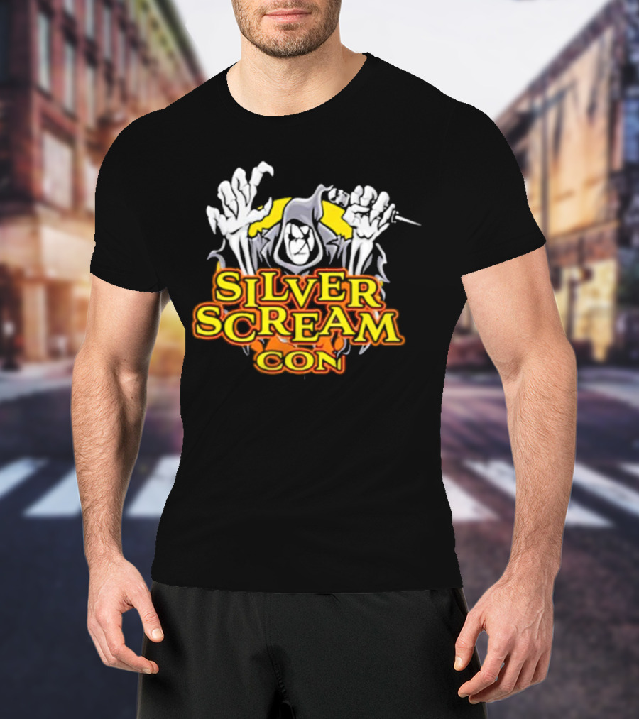 Silver Scream Con Grim Reaper With Needle And Hands T-Shirt