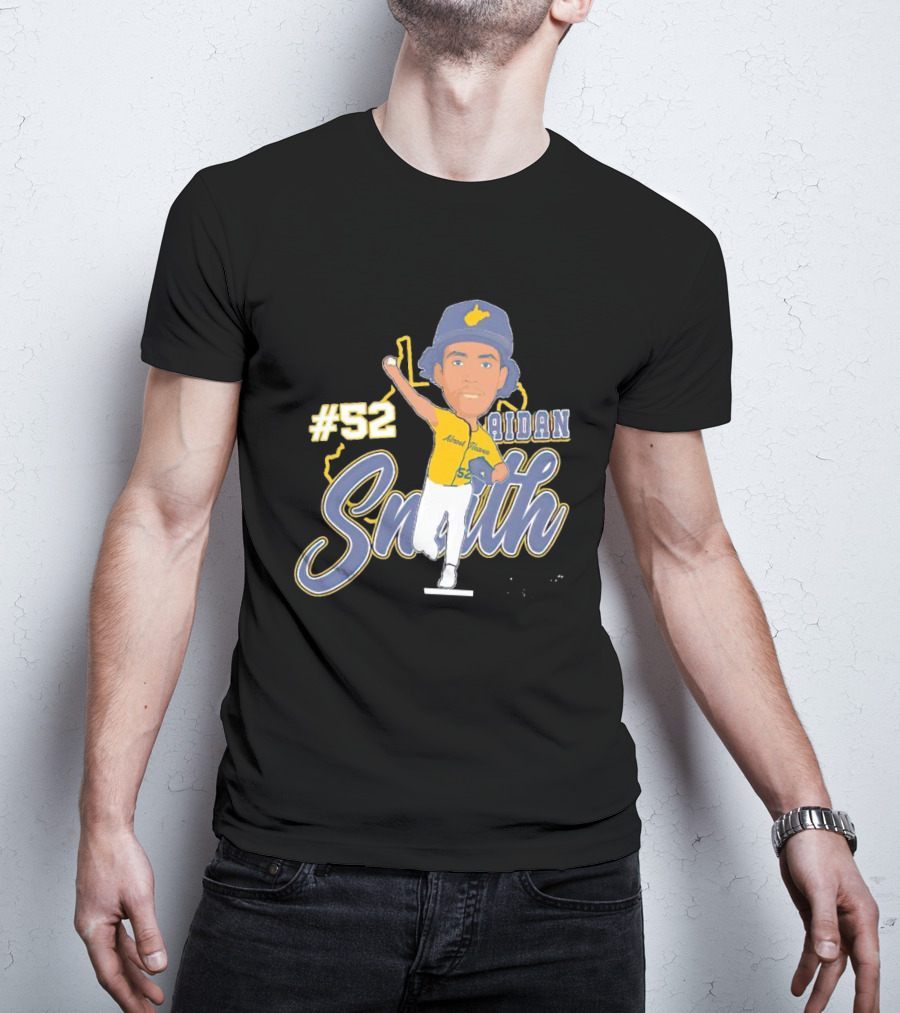 52 Aidan Smith Mountaineers Caricature Signature T-Shirt