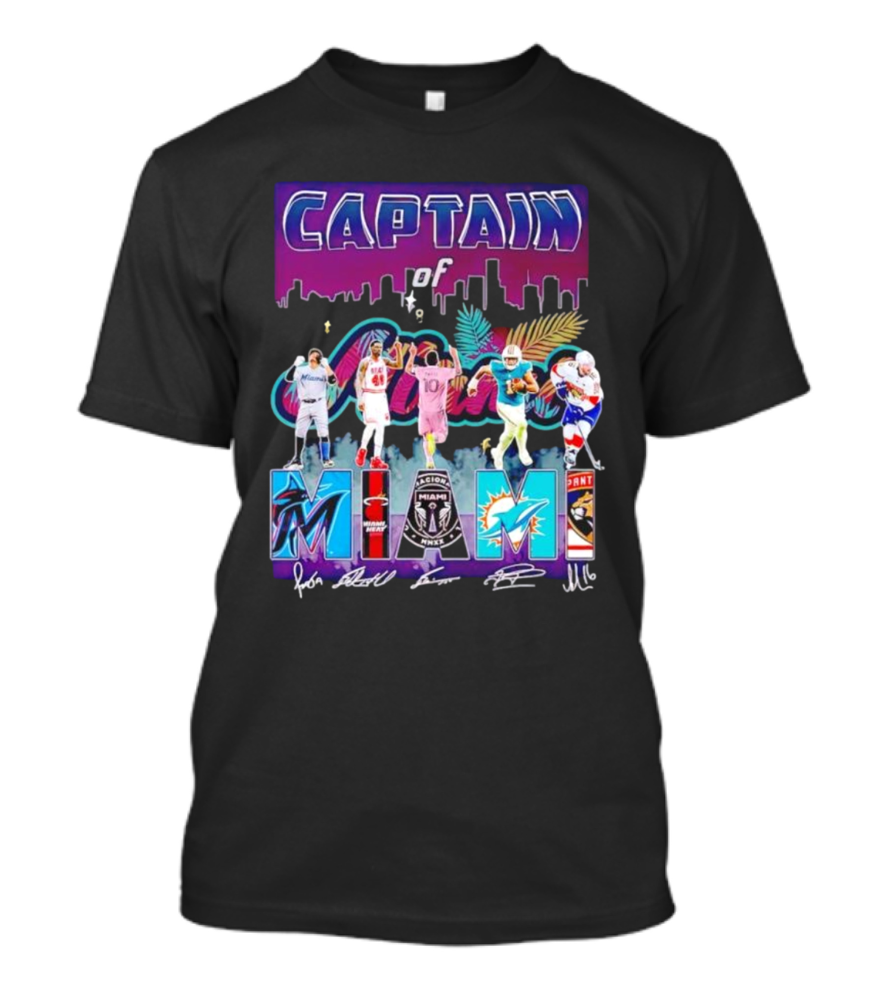 Captain Of Miami Marlins Heat Inter Dolphins Panthers T-Shirt