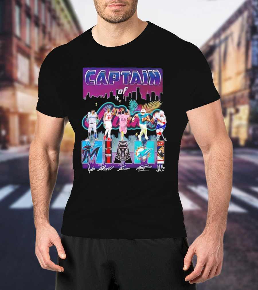 Captain Of Miami Marlins Heat Inter Dolphins Panthers T-Shirt