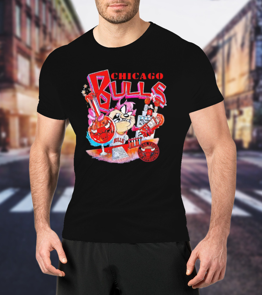 Chicago Bulls Taz NBA Mixology Martian Laboratory Mayhem T-Shirt
