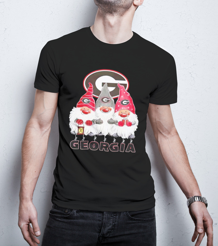Georgia Bulldogs Christmas Gnome Trio T-Shirt