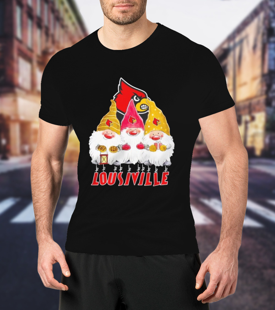 Louisville Cardinals Christmas Gnomies T-Shirt