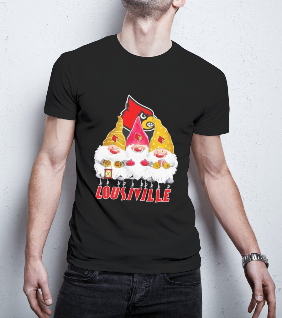 Louisville Cardinals Christmas Gnomies T-Shirt