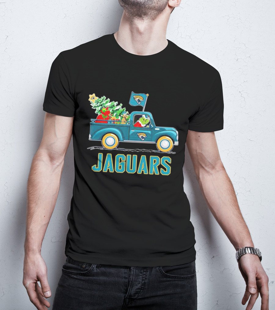 Grinch Christmas Truck Jacksonville Jaguars Holiday T-Shirt