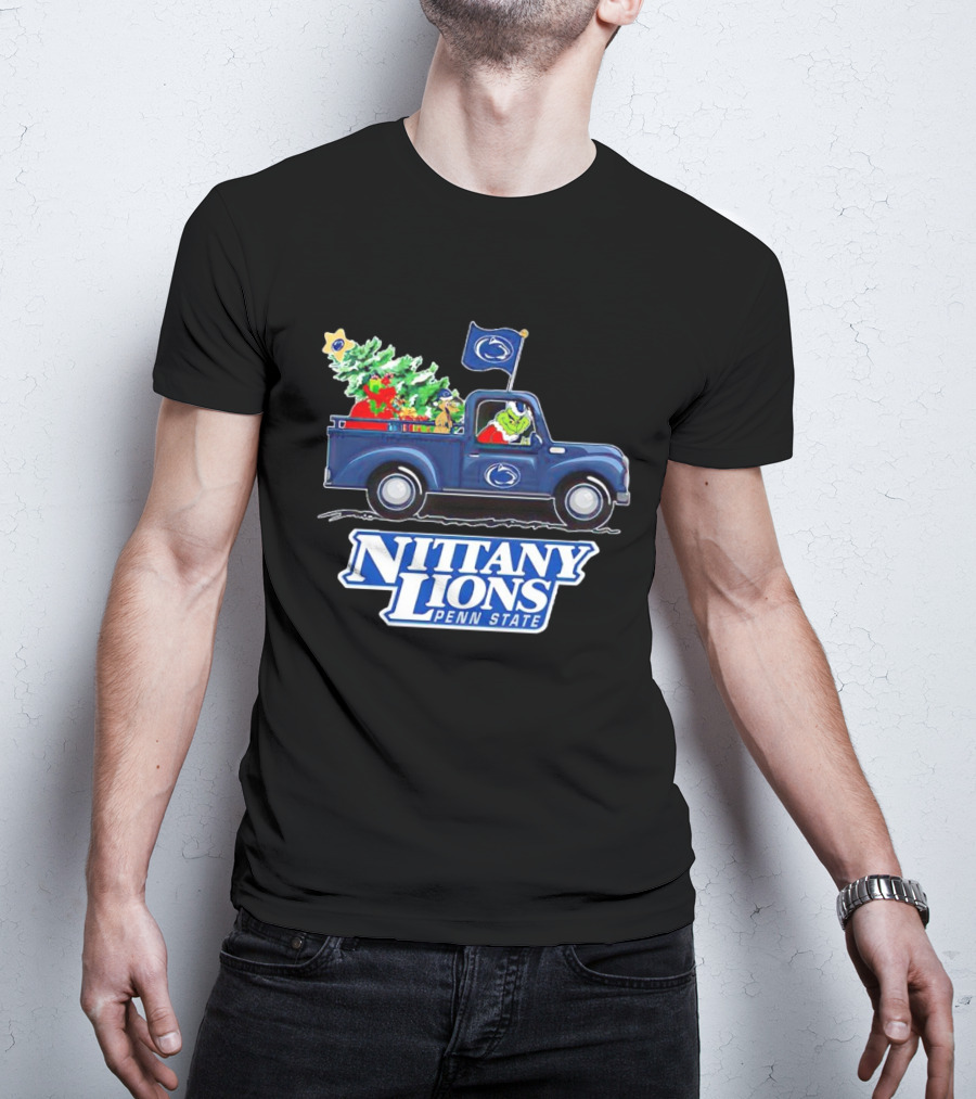 Grinch Driving Christmas Truck Nittany Lions Penn State T-Shirt