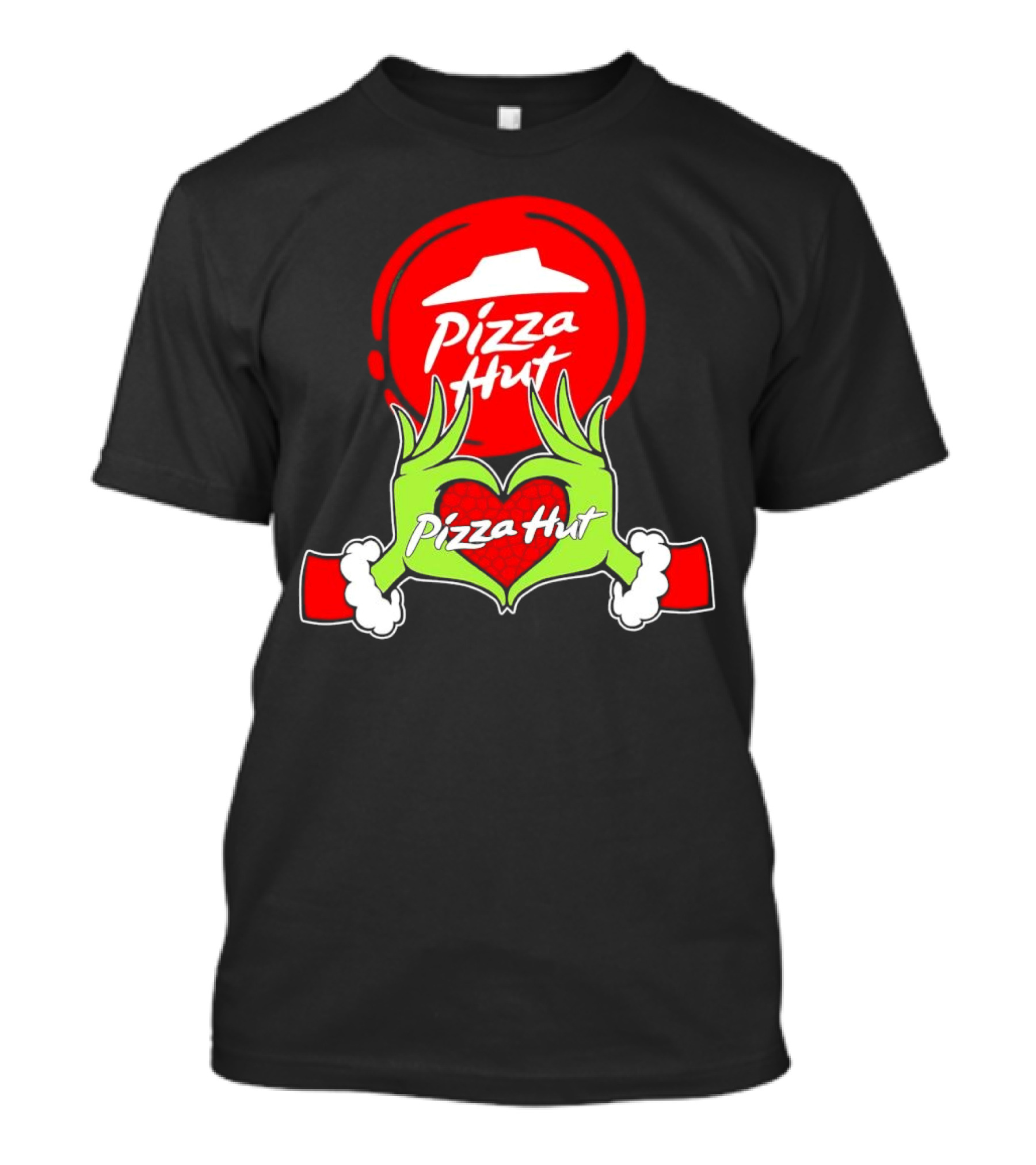 Pizza Hut Christmas Grinch Hands Heart T-Shirt