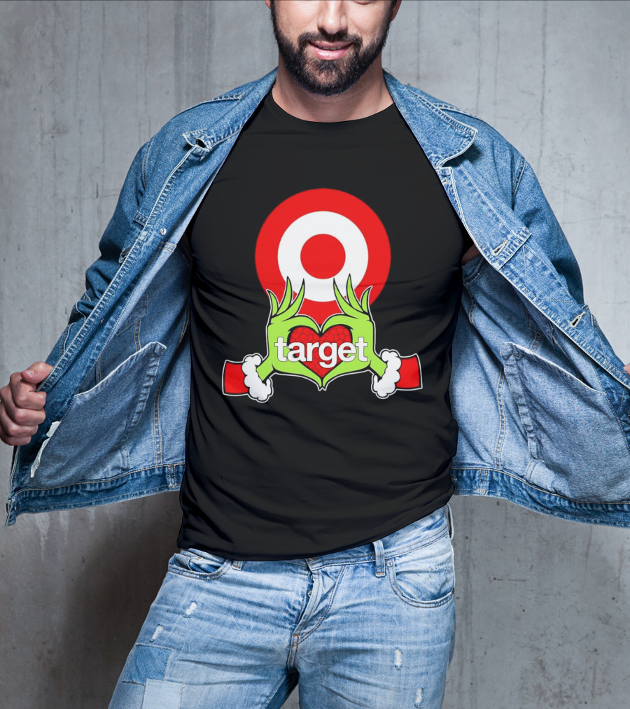 Grinch Hands Holding Heart In Front Of Target Christmas T-Shirt