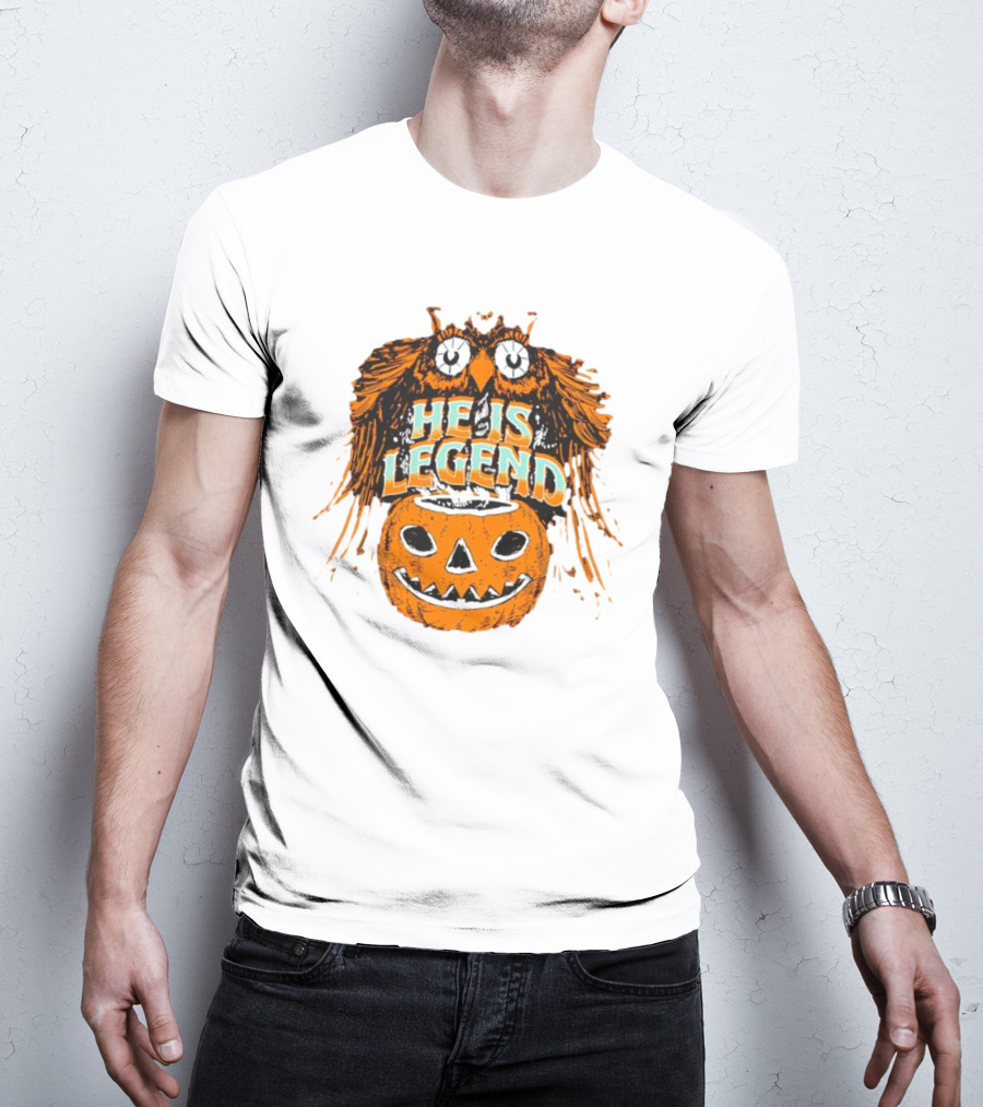 HE IS LEGEND Pumpkin Owl Halloween T-Shirt