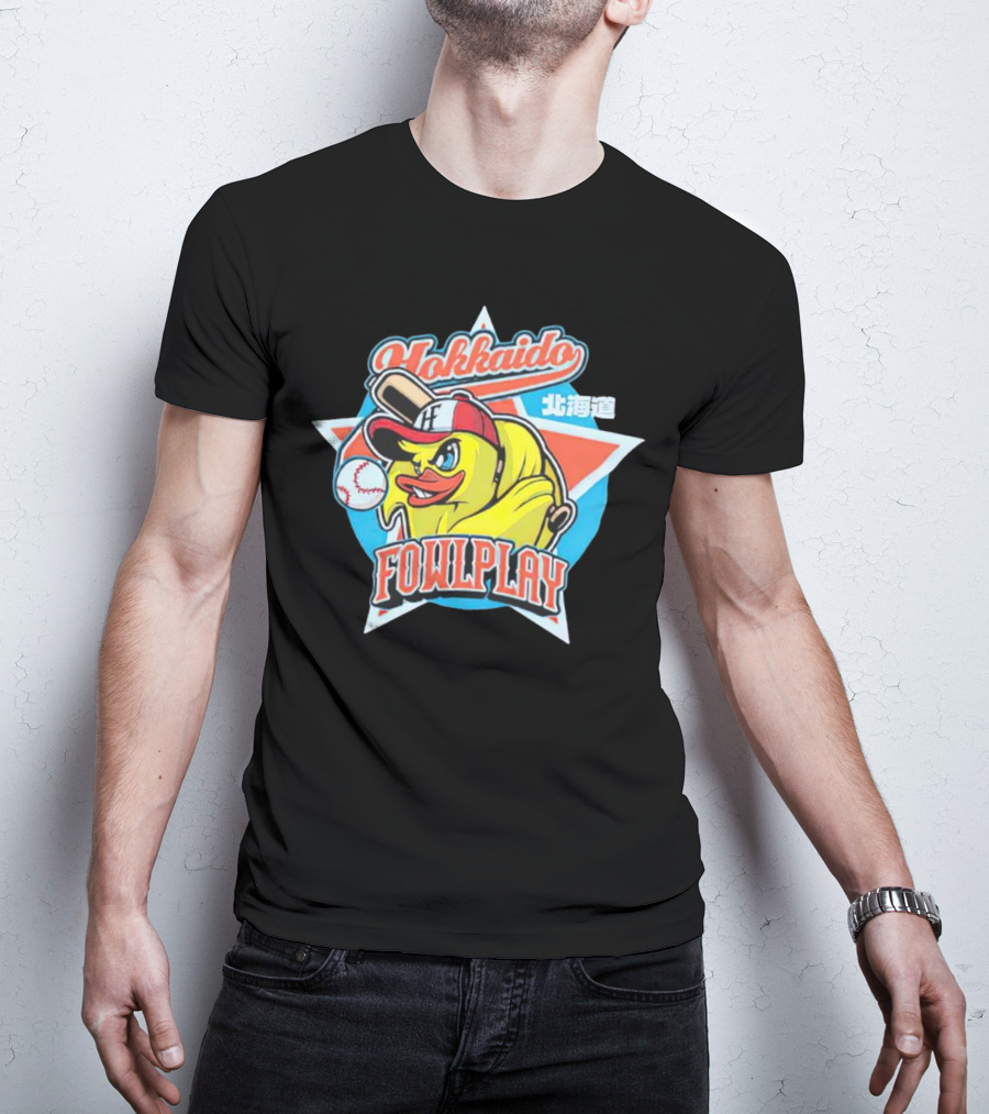 Hokkaido Fowlplay Baseball Duck With Star And Bat T-Shirt