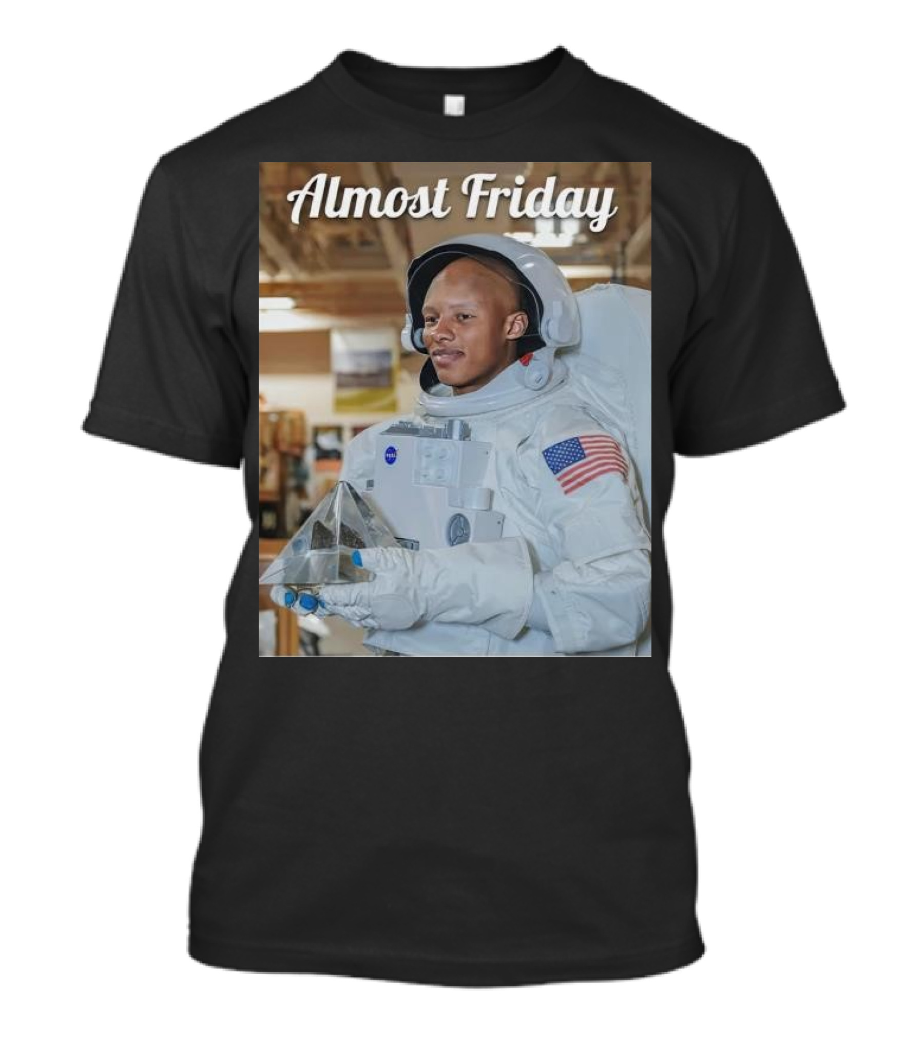 Almost Friday Josh Dobbs Passtronaut Astronaut Suit NASA Flag T-Shirt