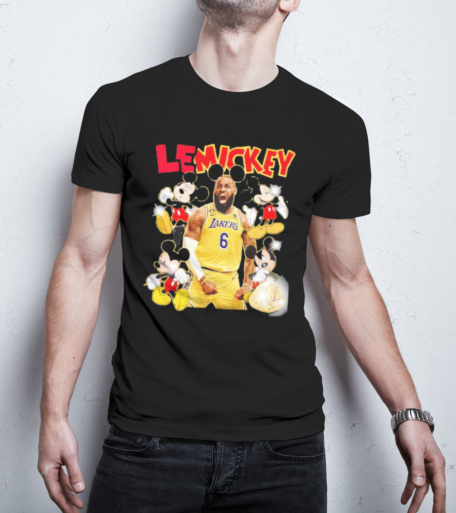 LeMickey LeBron James Lakers With Mickey Characters T-Shirt