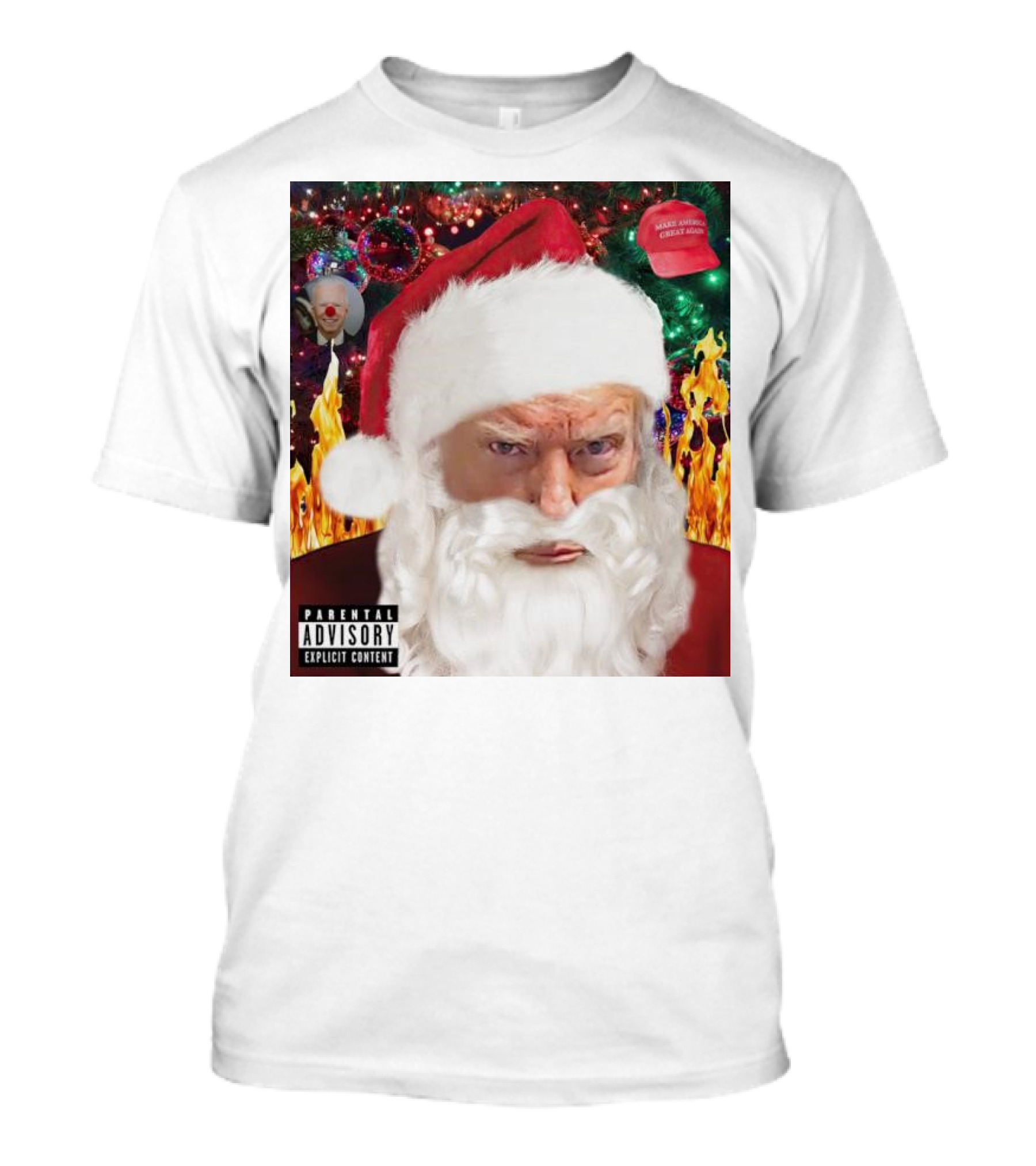 Santa Trump Make America Great Again Christmas Parental Explicit Content T-Shirt