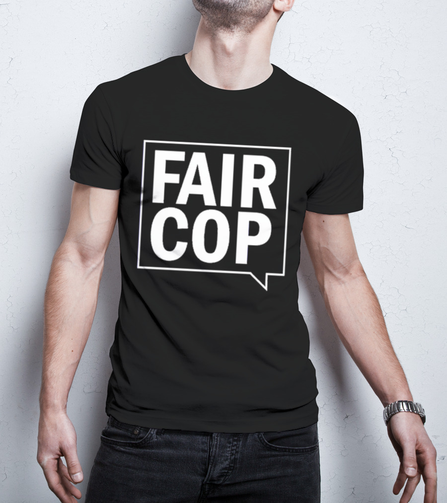 Sarah Phillimore Fair Cop Initiative Speech Bubble Black T-Shirt