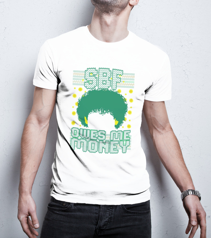 SBF Owes Me Money Christmas Sweater Style Green Hair Pixels T-Shirt