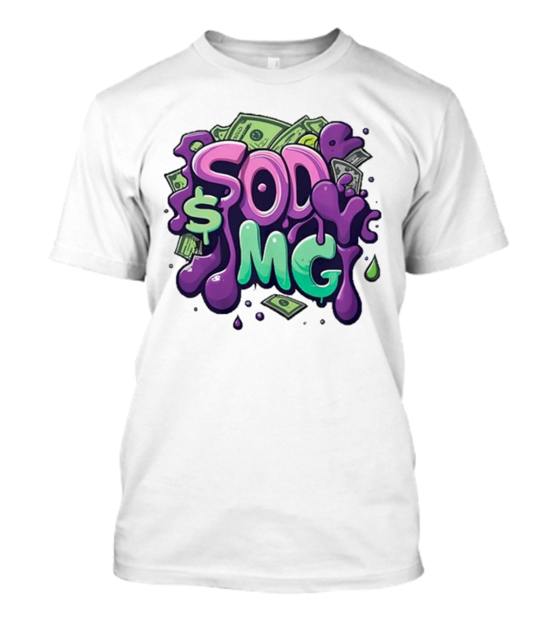 Sodmg Slime Money Dollar Bills Drip T-Shirt