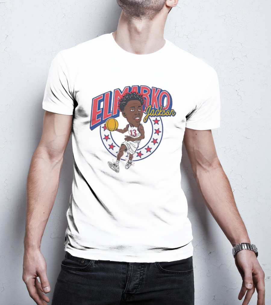 Elmarko Jackson Basketball Stars And Slam Dunk Action T-Shirt