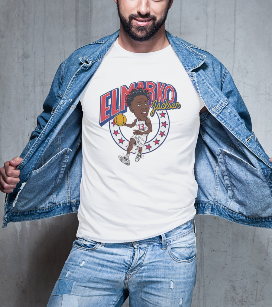 Elmarko Jackson Basketball Stars And Slam Dunk Action T-Shirt