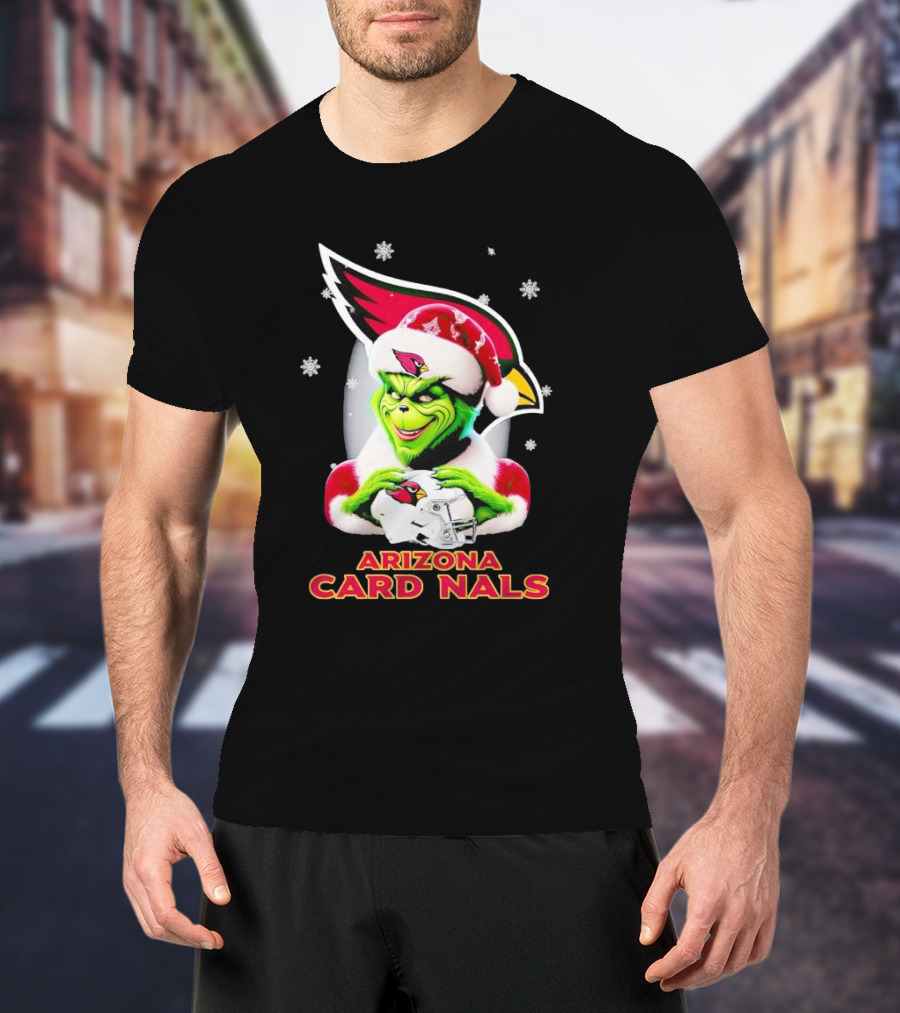 Grinch Arizona Cardinals Christmas Football Fan Festivities T-Shirt