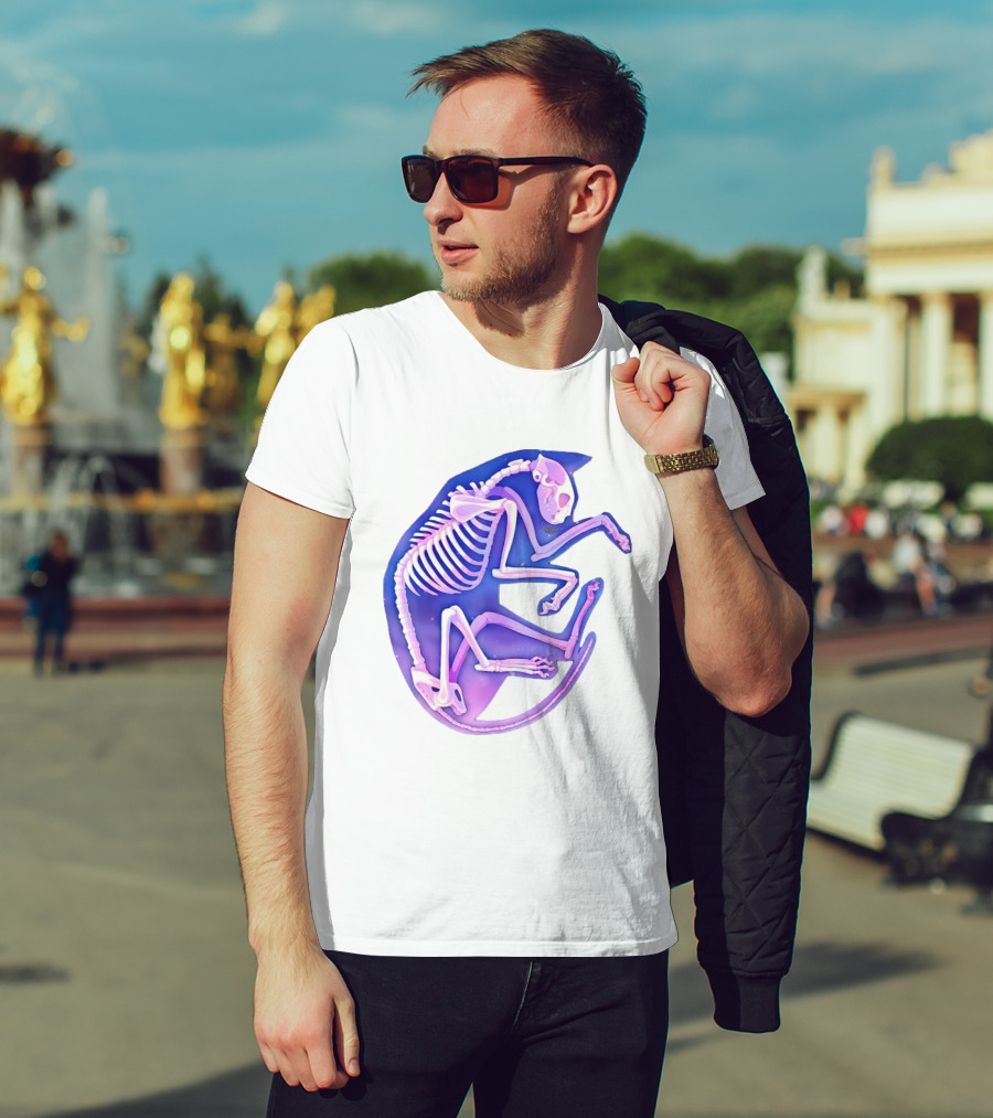 Skeleton Galaxy Cat Cosmic Vibe T-Shirt