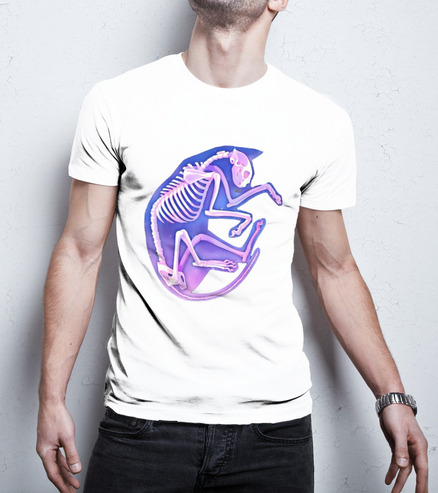 Skeleton Galaxy Cat Cosmic Vibe T-Shirt