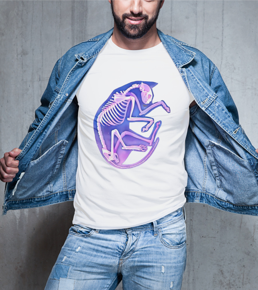 Skeleton Galaxy Cat Cosmic Vibe T-Shirt