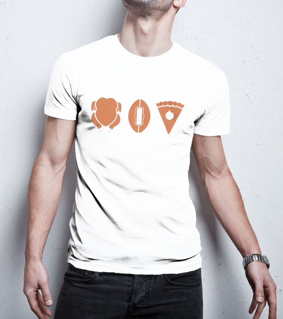 Thanksgiving Turkey Football Pumpkin Pie T-Shirt