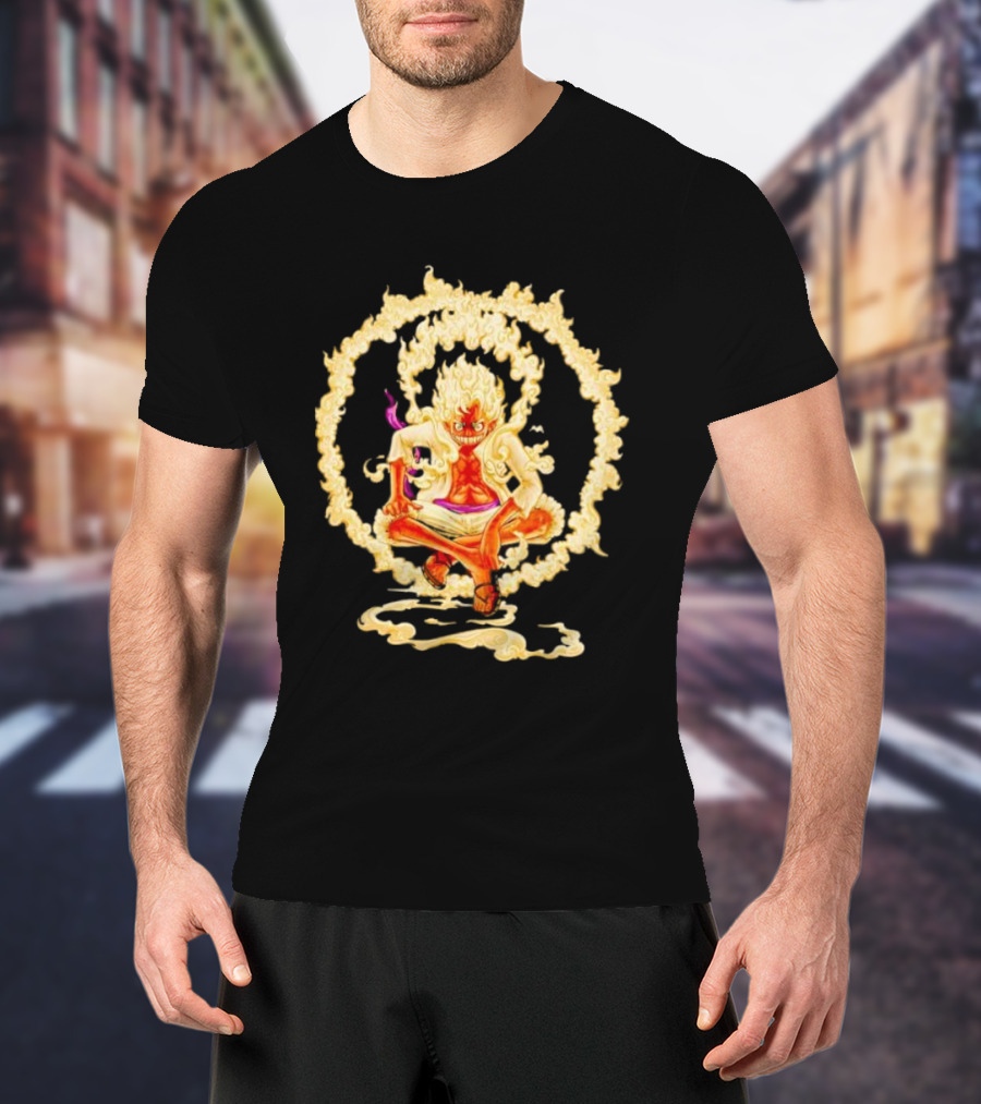 Gear 5 Luffy Surrounded By Fiery Ring Of Flames T-Shirt