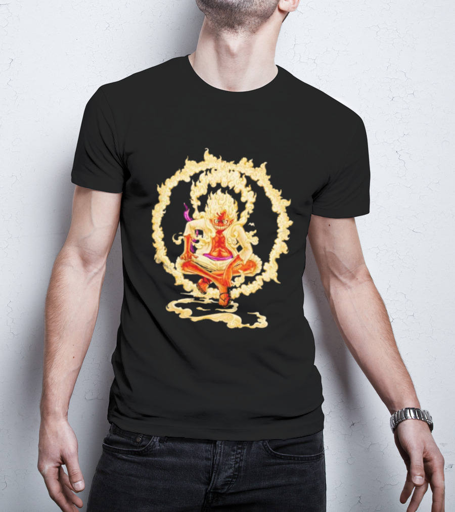 Gear 5 Luffy Surrounded By Fiery Ring Of Flames T-Shirt