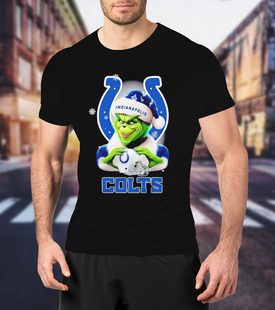 Grinch Indianapolis Colts Christmas Decor T-Shirt