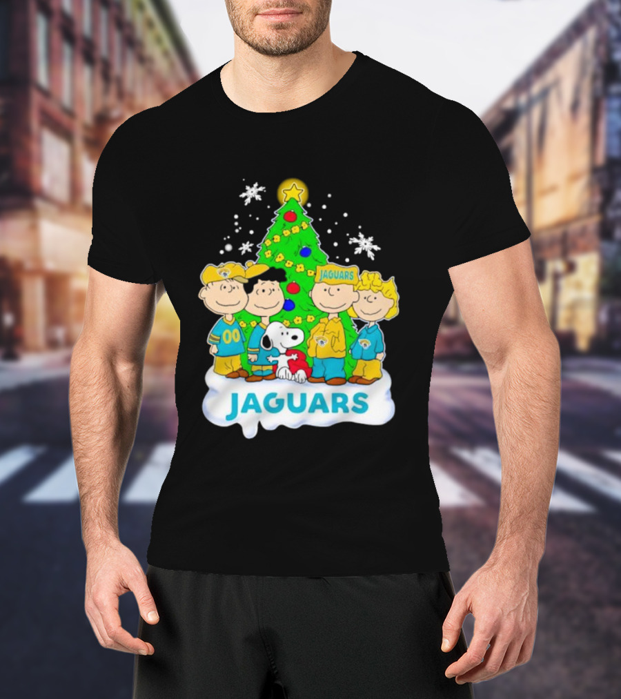 Peanuts Characters Jacksonville Jaguars Christmas Tree Jaguars T-Shirt